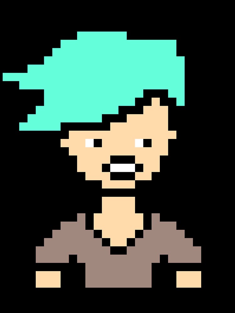 handsome pixel art character colorful funny by therkmr