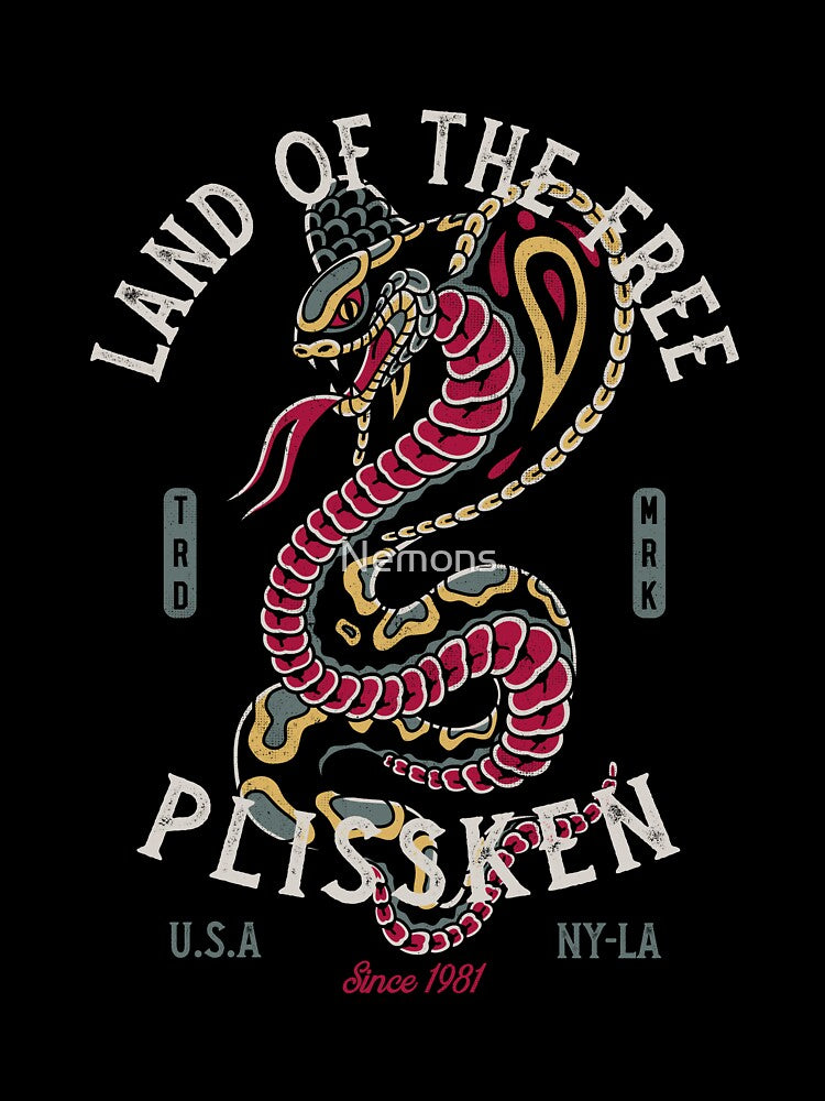 Cobra Traditional Tattoo Snake - Land of the Free - 80s Action Movie by Nemons T-Shirts, Hoodie, Sweatshirt (Image 3)