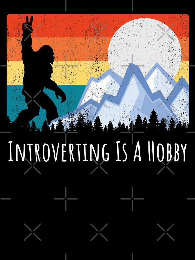 Bigfoot Introverting Is A Hobby Introvert Gift Vintage Retro by Funny Shirts Matter Hoodie, Sweatshirt (Image 3)