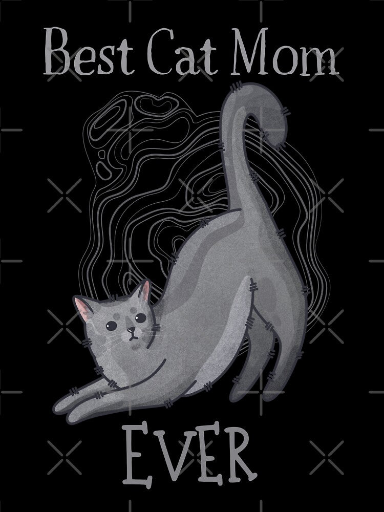 Best Cat Mom Ever - Blue cat - Cat mom design by FelineEmporium T-Shirts, Hoodie, Sweatshirt | BlankRebels.com (Image 3)