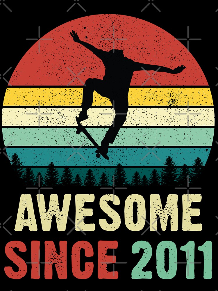 10th Birthday Skateboard Skate Awesome Since 2011 by RetroStyle247 T-Shirts, Hoodie, Sweatshirt | BlankRebels.com (Image 3)
