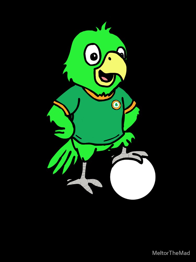 Troy the Parrot – Irish Football Fan Cartoon Design by Melty Shirts
