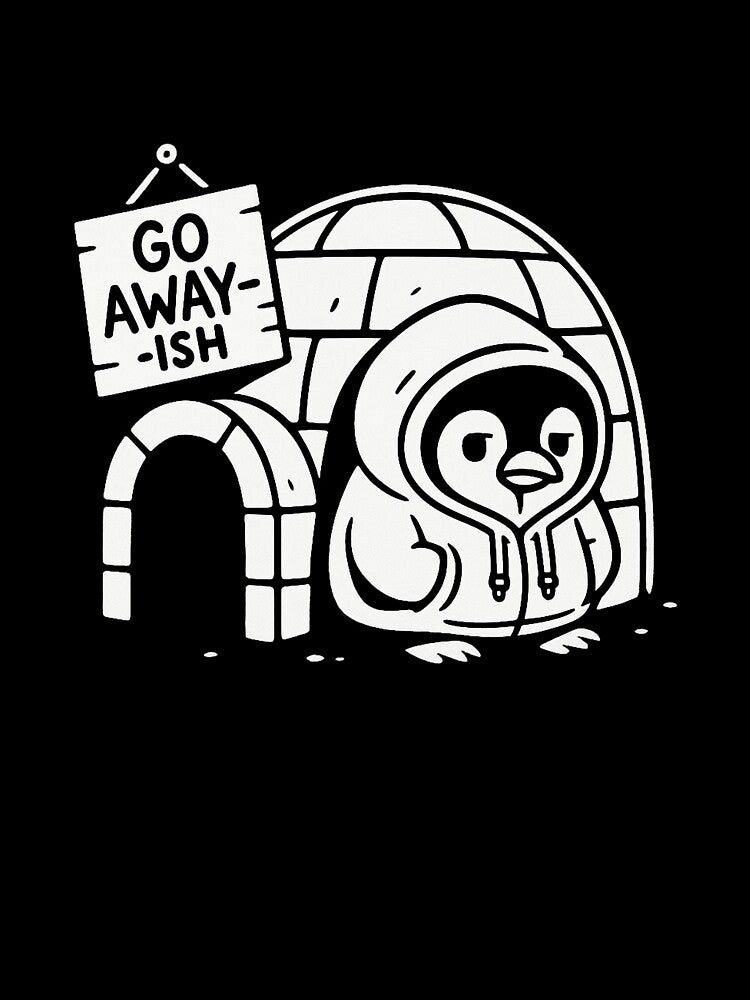 Introvert Penguin Hoodie – Go Away-ish Igloo T-Shirt by CheninaStore Sweatshirt | BlankRebels.com (Image 3)