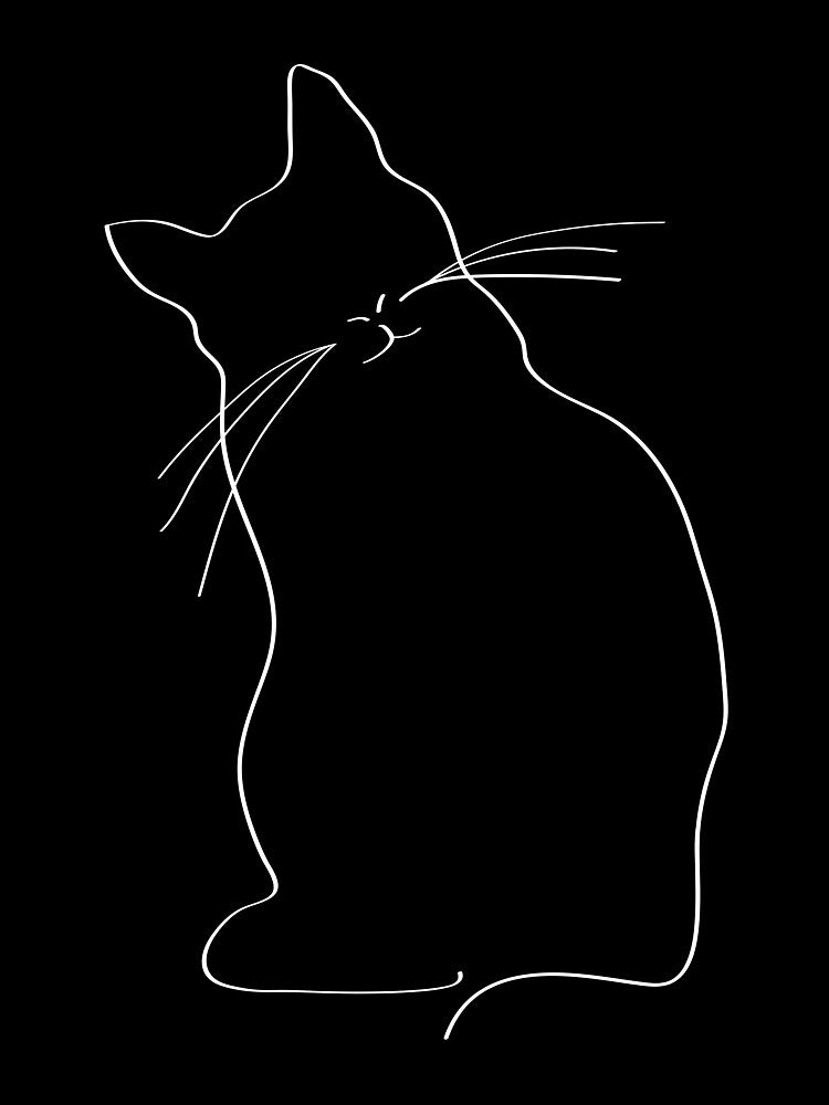 Minimalist Line Art Cat Illustration by Bimbombam T-Shirts, Hoodie, Sweatshirt | BlankRebels.com (Image 3)