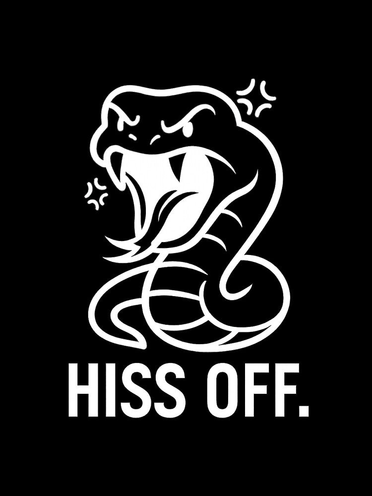 Angry Snake "HISS OFF" Funny White Typography Hoodie & T-Shirt Design by Uduppukadai Sweatshirt | BlankRebels.com (Image 3)