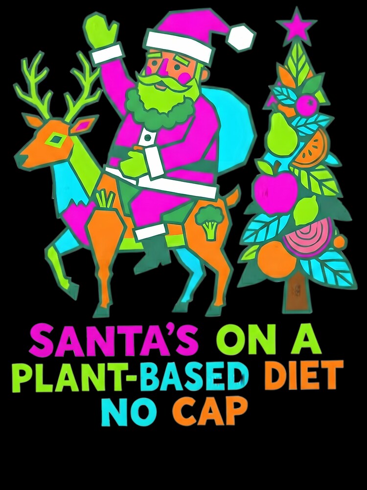 Vegan Santa Plant‑Based Christmas Vibes by AnnDesignStudio T-Shirts, Hoodie, Sweatshirt | BlankRebels.com (Image 3)