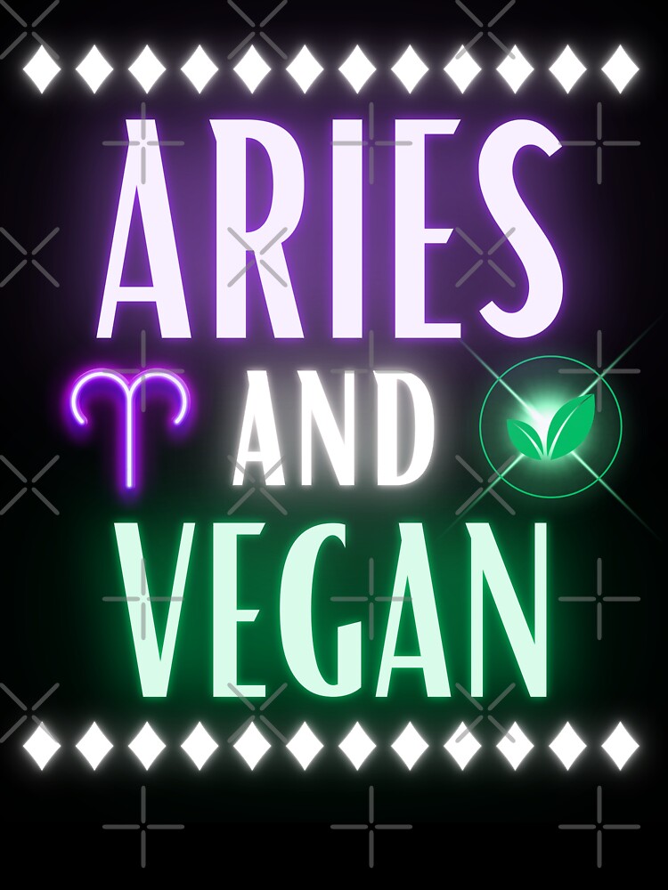 Aries and Vegan Neon Retro Style by MysticZodiac T-Shirts, Hoodie, Sweatshirt | BlankRebels.com (Image 3)
