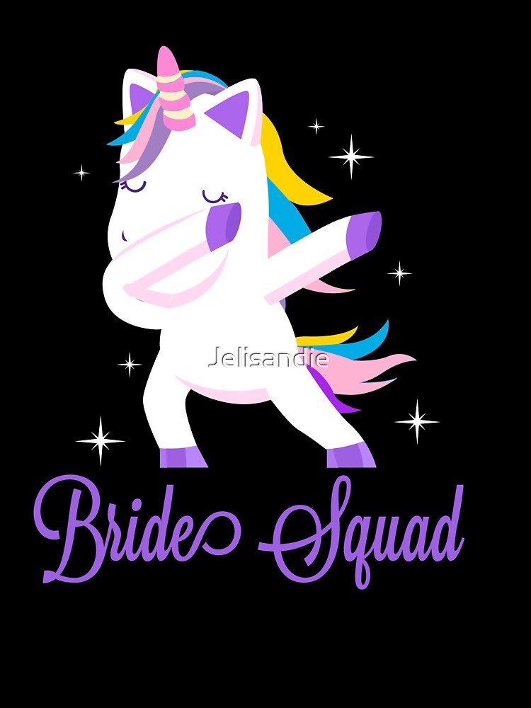 Bride Squad: Purple Dancing Unicorn Bridal Gift Bachelorette Party by Jelisandie T-Shirts, Hoodie, Sweatshirt (Image 3)