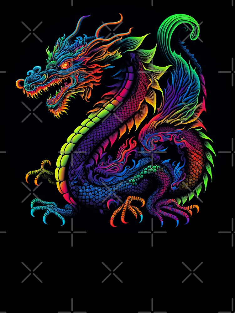 Rainbow Japanese Water Dragon by Soda-Pop-Art-87 T-Shirts, Hoodie, Sweatshirt | BlankRebels.com (Image 3)