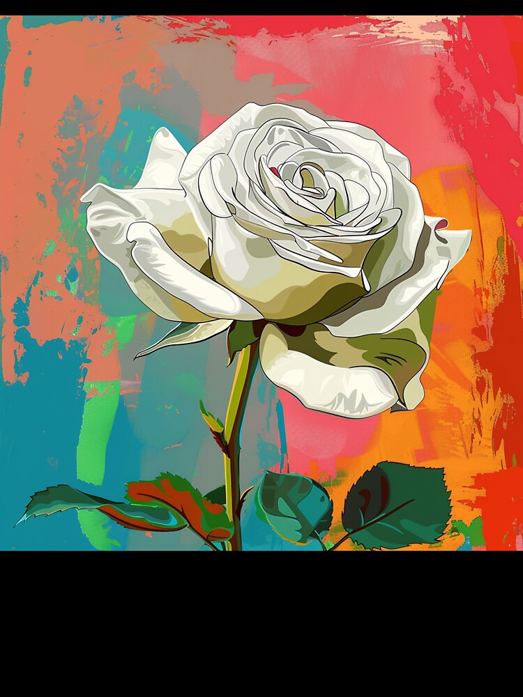 White Rose Pop Art 1 by AstroRisq