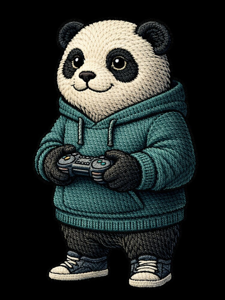 Late Night Gamer Panda – Premium Embroidered Esports Aesthetic by ColorSplash123 T-Shirts, Hoodie, Sweatshirt (Image 3)