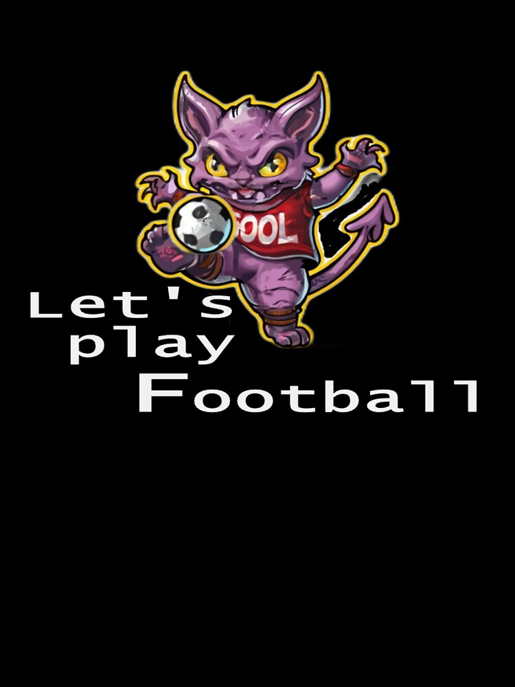 Demon Cat soccer player with text 'Let's play football' by Tomasz  Siennicki