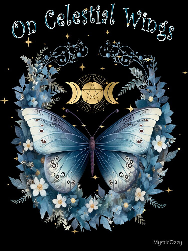 On Celestial Wings Enchanted Butterfly Triple Moon by MysticOzzy T-Shirts, Hoodie, Sweatshirt | BlankRebels.com (Image 3)