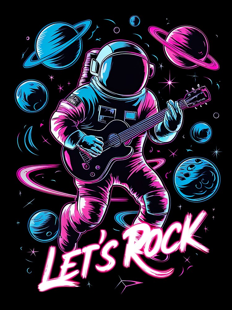The astronaut let's rock by GonAnimal T-Shirts, Hoodie, Sweatshirt | BlankRebels.com (Image 3)