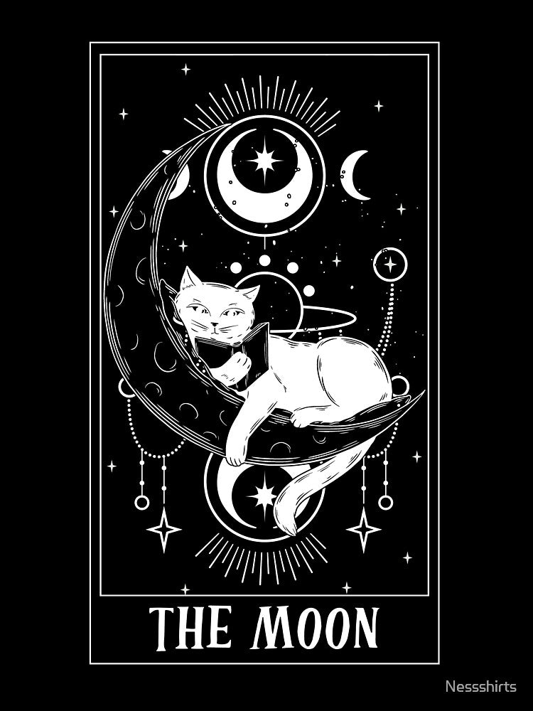 The Moon Tarot Card Funny Cat Tarot Card A Tarot Cartomancy by Nessshirts T-Shirts, Hoodie, Sweatshirt (Image 3)