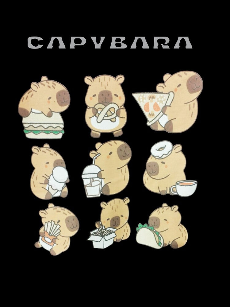 Cute Kawaii Capybara Eating Snacks by Colorful-Garden T-Shirts, Hoodie, Sweatshirt | BlankRebels.com (Image 3)