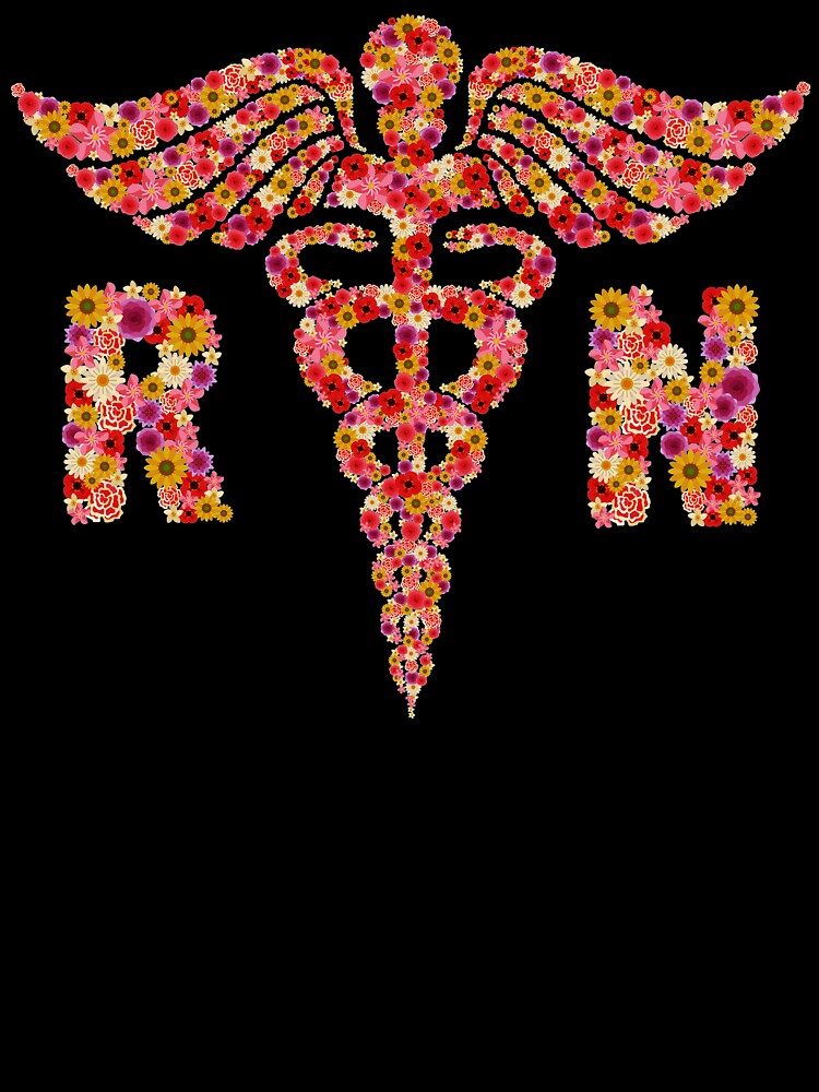 Registered Nurse Flowers Pattern Tshirt by SunsetGloww Hoodie, Sweatshirt | BlankRebels.com (Image 3)