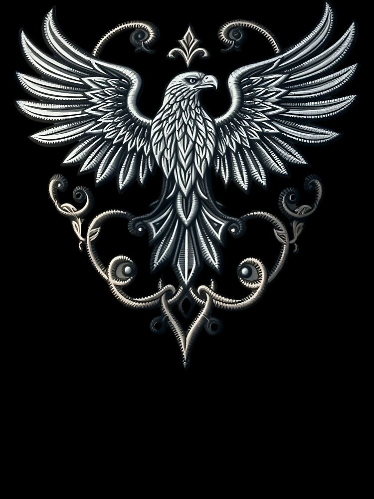 Silver Eagle with Ornate Frame, Heraldic Design for Apparel and Accessories by TheGaliyaStudio T-Shirts,... (Image 3)