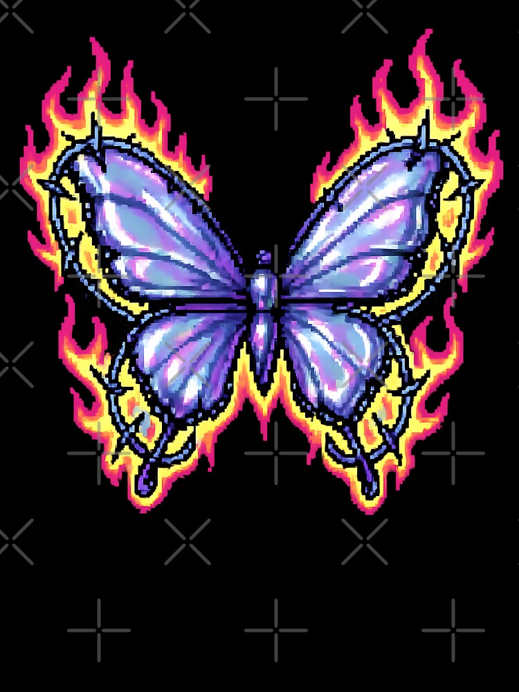 Pixel Chrome Butterfly – Y2K Retro Futurism by AwesomeBeyondLimits T-Shirts, Hoodie, Sweatshirt | BlankRebels.com (Image 3)
