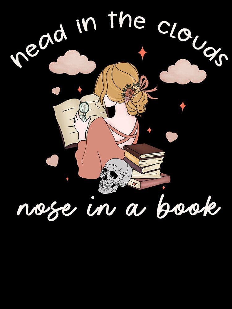 Head in the Clouds Nose In A Book by cvt01 T-Shirts, Hoodie, Sweatshirt | BlankRebels.com (Image 3)