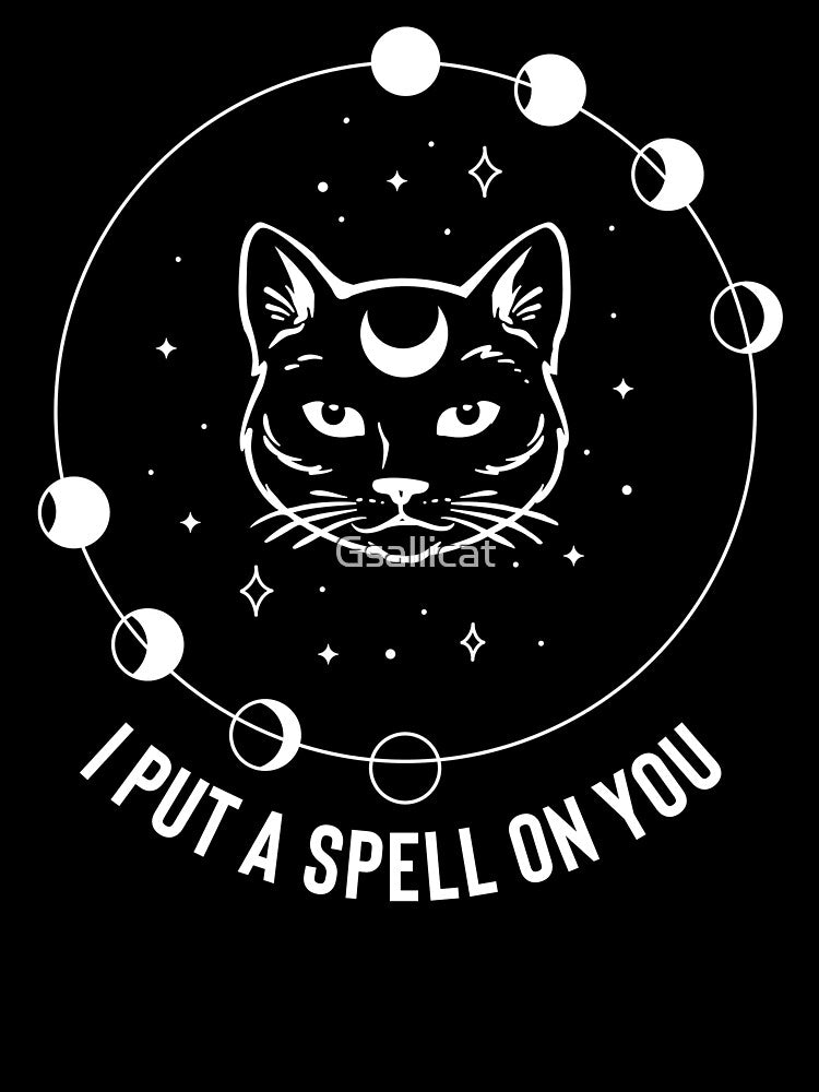 Mystical Magical Halloween Cat with moon phases by Gsallicat T-Shirts, Hoodie, Sweatshirt | BlankRebels.com (Image 3)