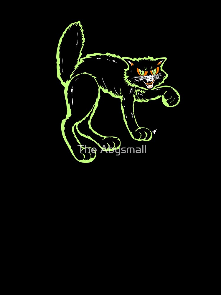 Vintage Halloween Black Cat - Black Background by The Abysmall T-Shirts, Hoodie, Sweatshirt | BlankRebels.com (Image 3)