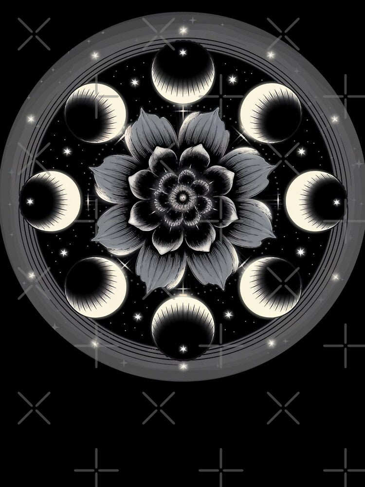 black flower moon phase by Mateusz Majcherek T-Shirts, Hoodie, Sweatshirt | BlankRebels.com (Image 3)