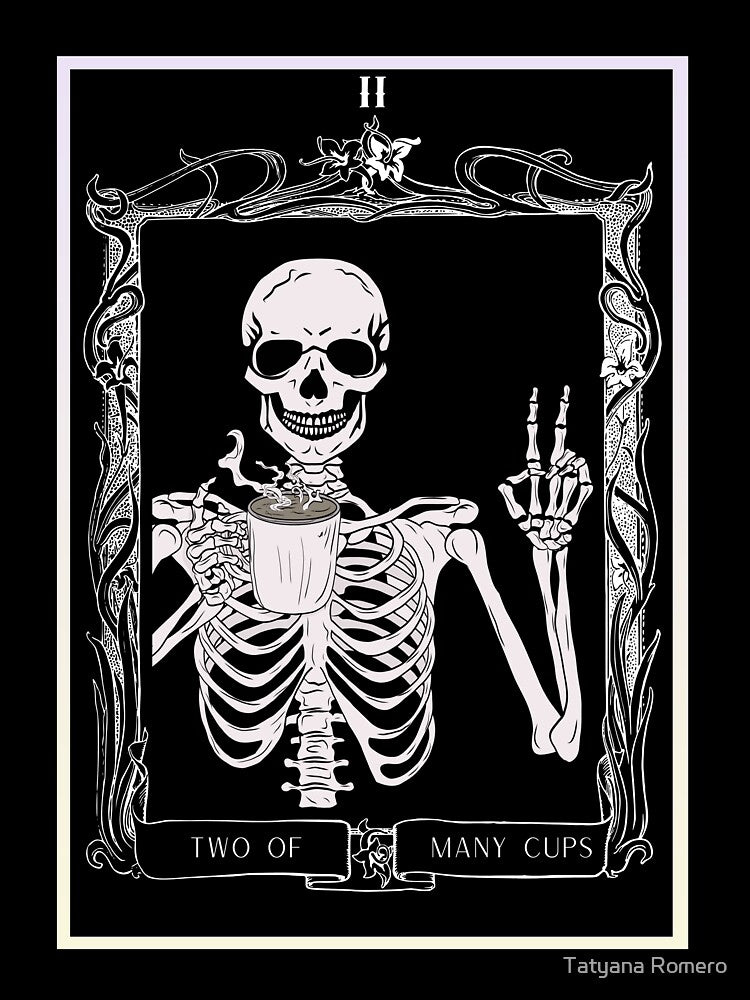 Two of Coffee Cups Tarot Design by Tatyana Romero T-Shirts, Hoodie, Sweatshirt | BlankRebels.com (Image 3)