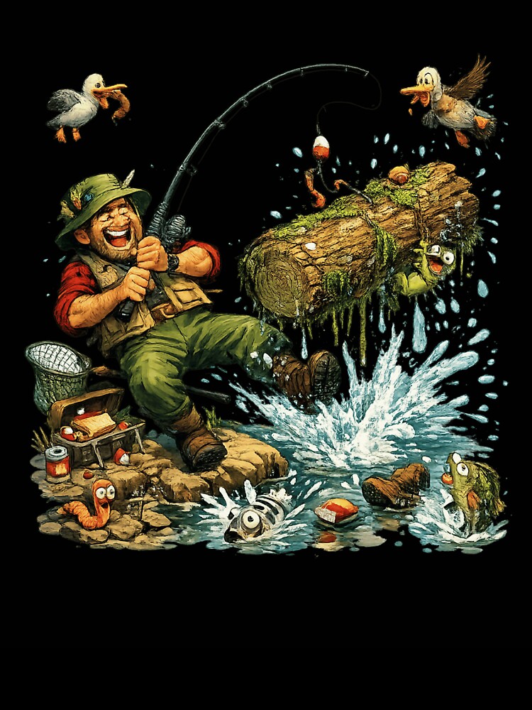 Funny Fishing Log Snag Bate Lure Dad by ttuniques