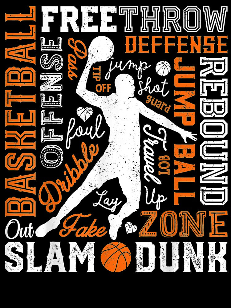 Basketball Typography Word Art by LarrySmile T-Shirts, Hoodie, Sweatshirt | BlankRebels.com (Image 3)