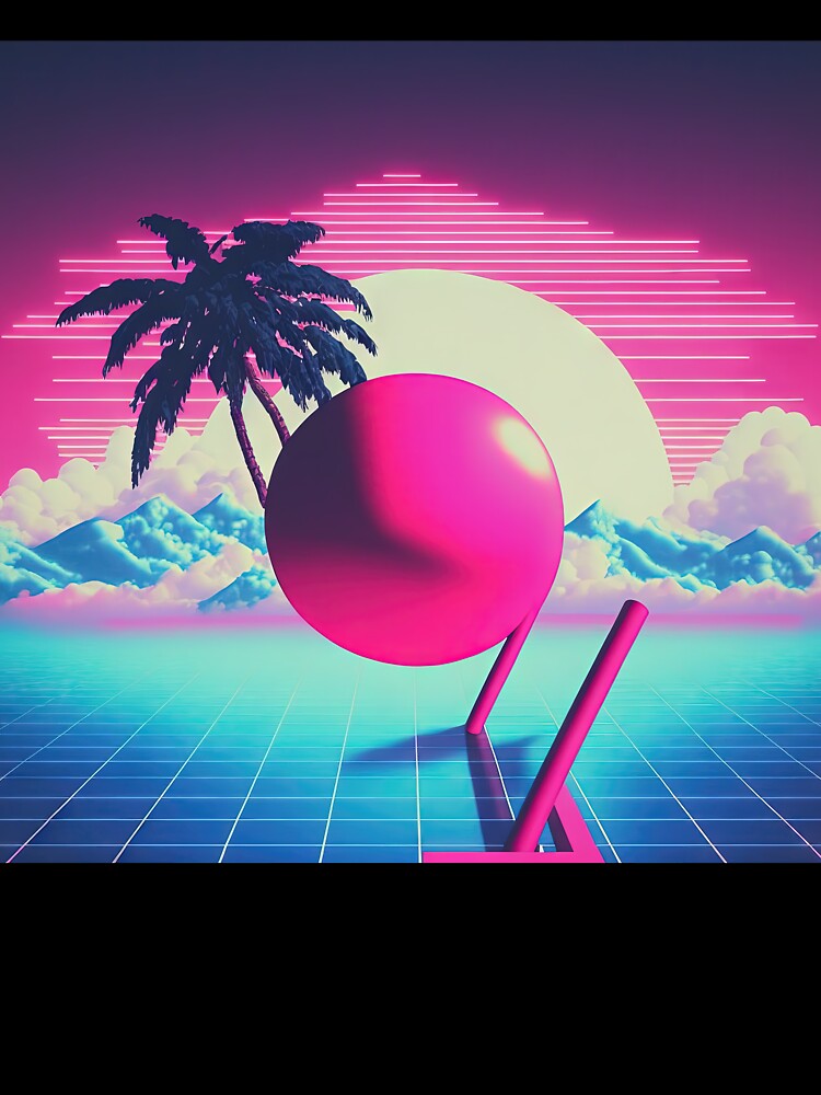 Virtual Utopia: A Vaporwave Landscape of Dreams by Mullet Monkey T-Shirts, Hoodie, Sweatshirt | BlankRebels.com (Image 3)