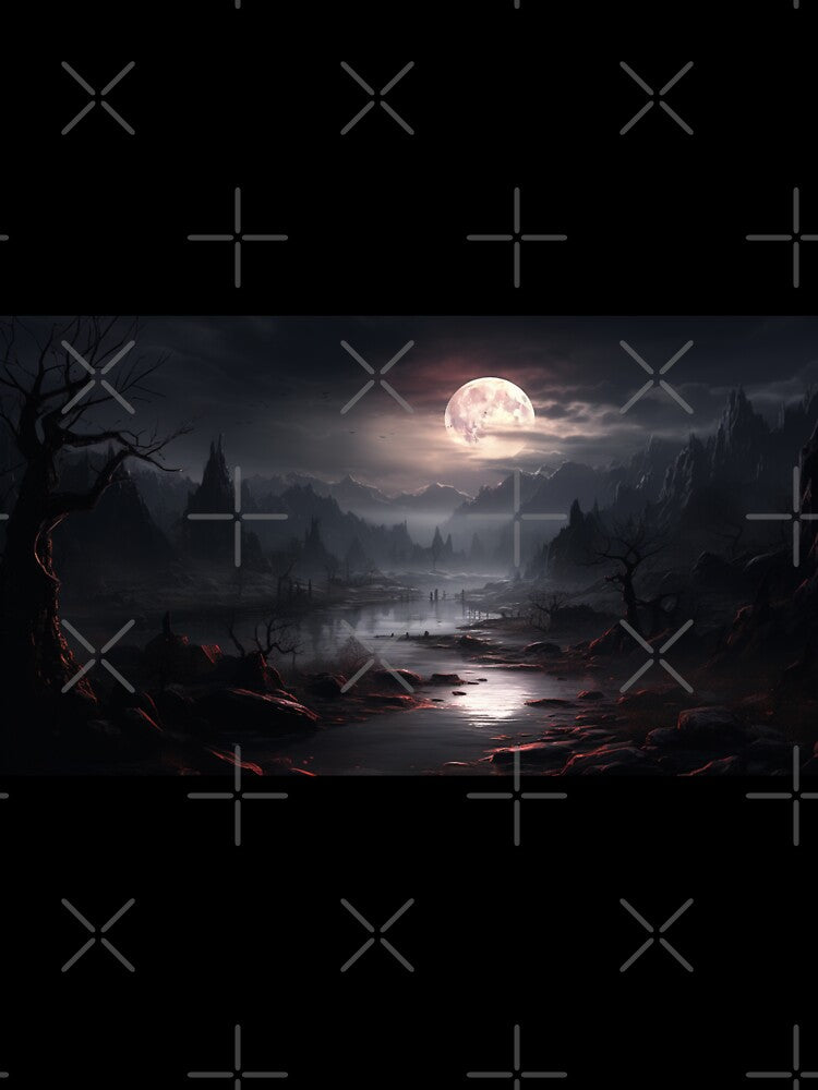 Dark Fantasy Landscape - Eerie Nightscape by Fantasy Masterpiece T-Shirts, Hoodie, Sweatshirt | BlankRebels.com (Image 3)