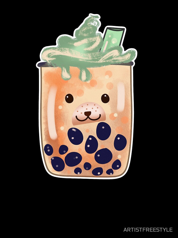 Boba Bear Bubble Macha Tea CUTE by ARTISTFREESTYLE T-Shirts, Hoodie, Sweatshirt | BlankRebels.com (Image 3)