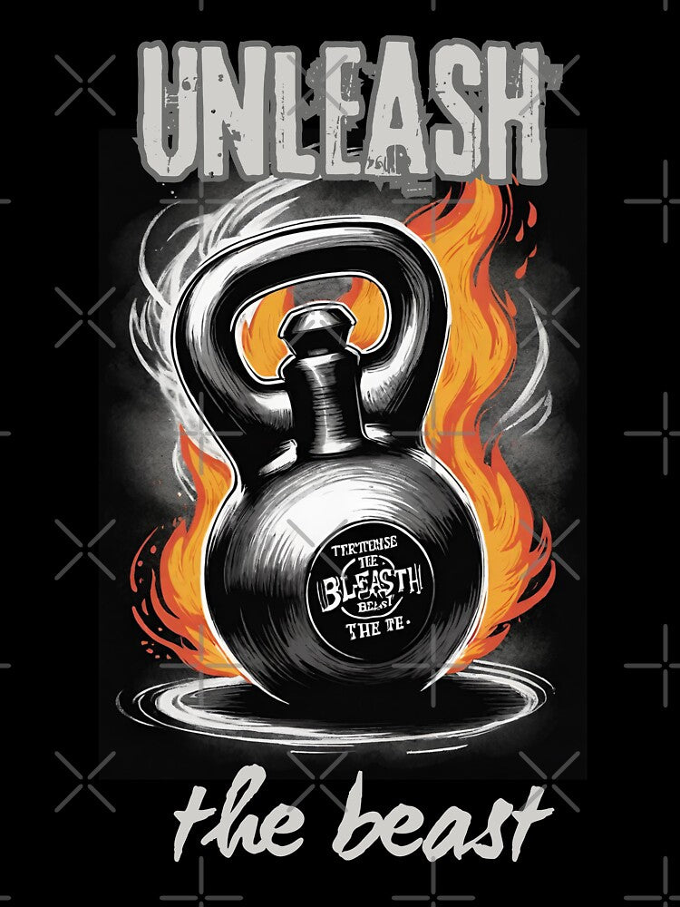 Release the beast Dumbbell in flames Gym enthusiast sketch by CallisC Arts ⭐⭐⭐⭐⭐ by CallisC-Arts T-Shirts,... (Image 3)