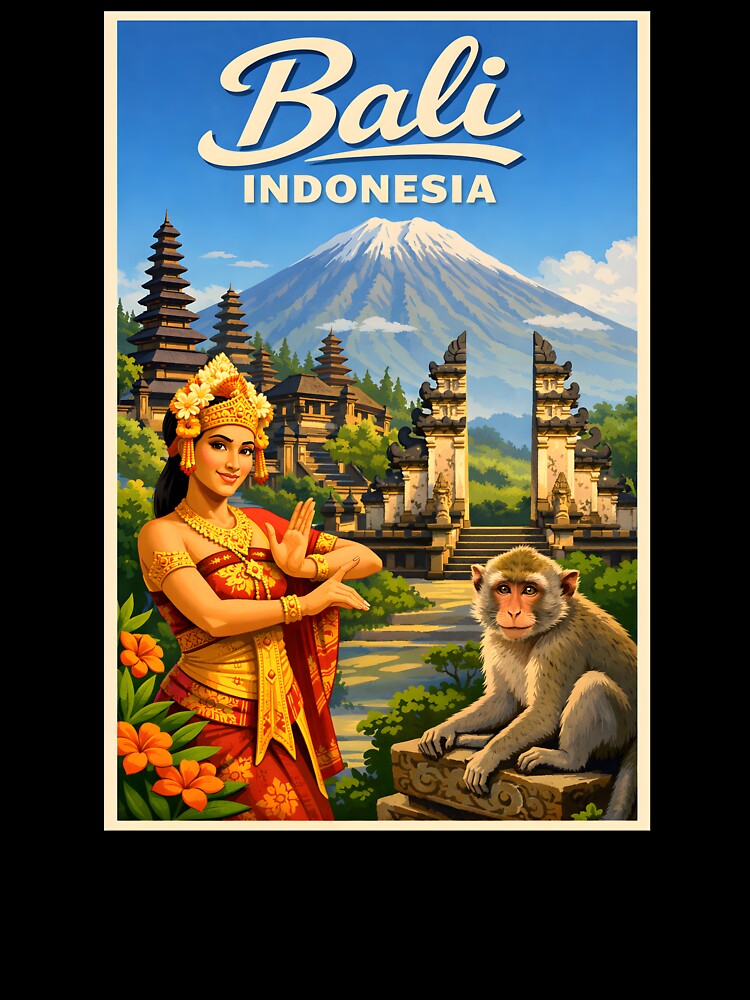Bali Indonesia! Vintage Retro Design by VintageImageInc
