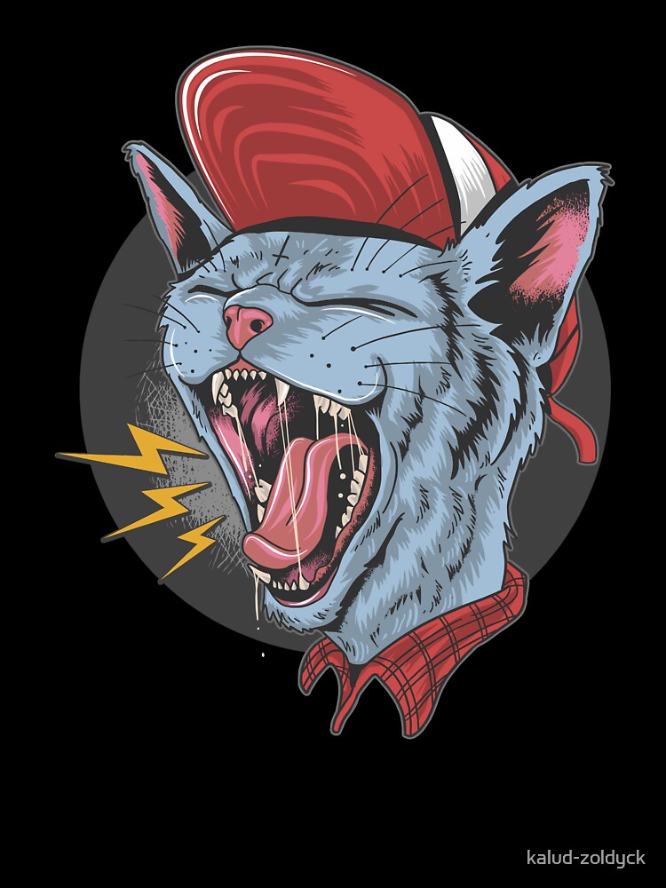 Cat screaming rock 'n' roll by kalud-zoldyck T-Shirts, Hoodie, Sweatshirt | BlankRebels.com (Image 3)