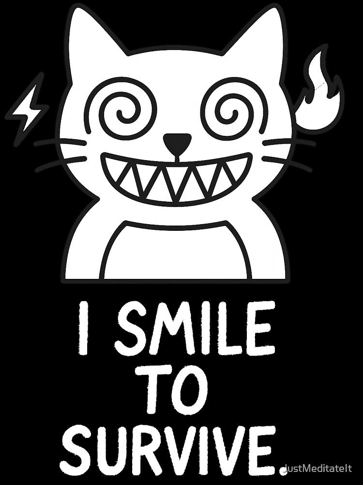 I Smile to Survive – Funny design for Introverts | Whimsical Comfort Style by JustMeditateIt T-Shirts, Hoodie,... (Image 3)