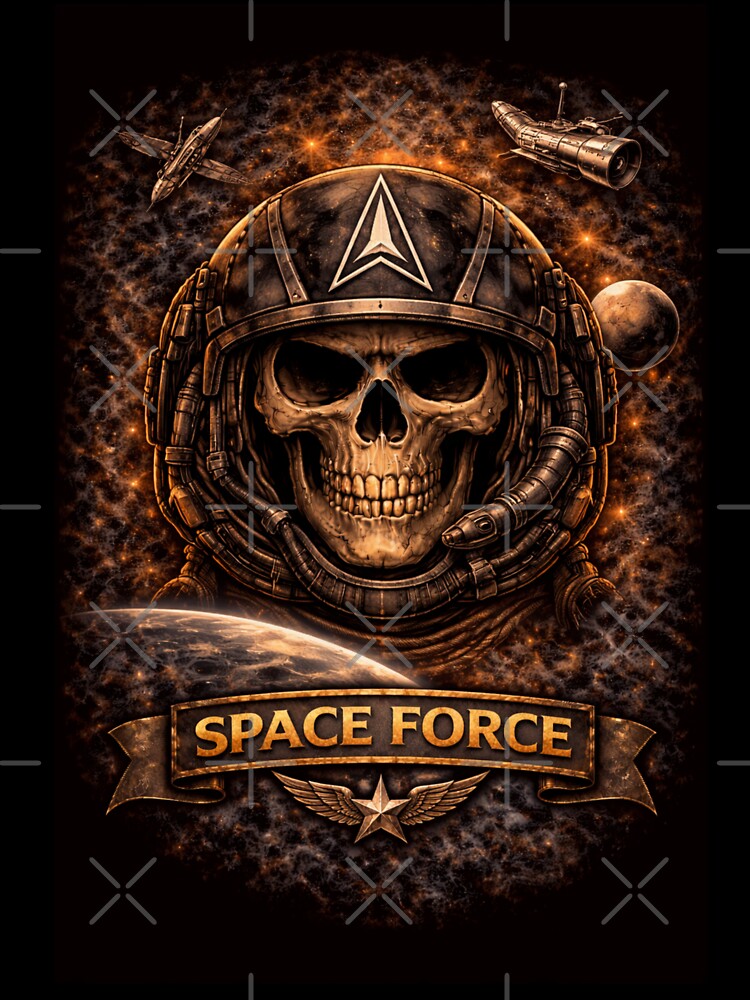 SVT Space Force Skull | First Responder & Military Space Operations Tribute Art by SEVERTREND APPAREL T-Shirts,... (Image 3)