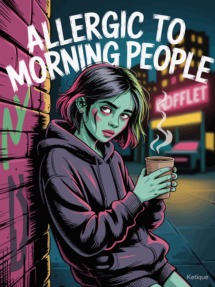 Allergic to Morning People Streetwear by Ketique T-Shirts, Hoodie, Sweatshirt | BlankRebels.com (Image 3)