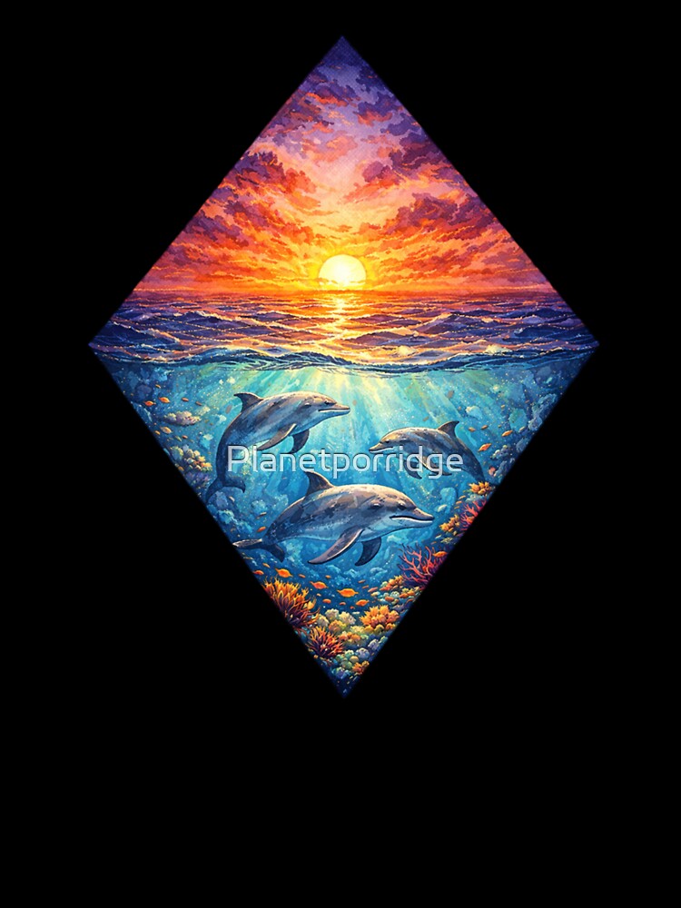 Dolphin Sunset Artwork by Planetporridge T-Shirts, Hoodie, Sweatshirt | BlankRebels.com (Image 3)