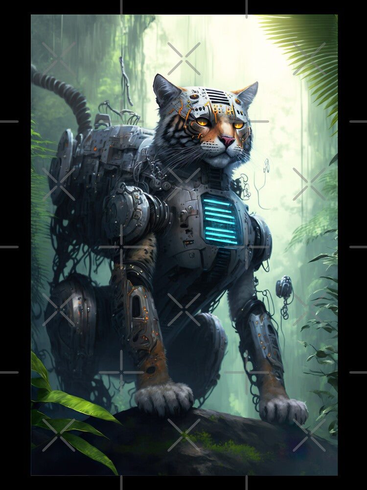 Cyborg cat in the jungle by KoolArtDistrict T-Shirts, Hoodie, Sweatshirt | BlankRebels.com (Image 3)