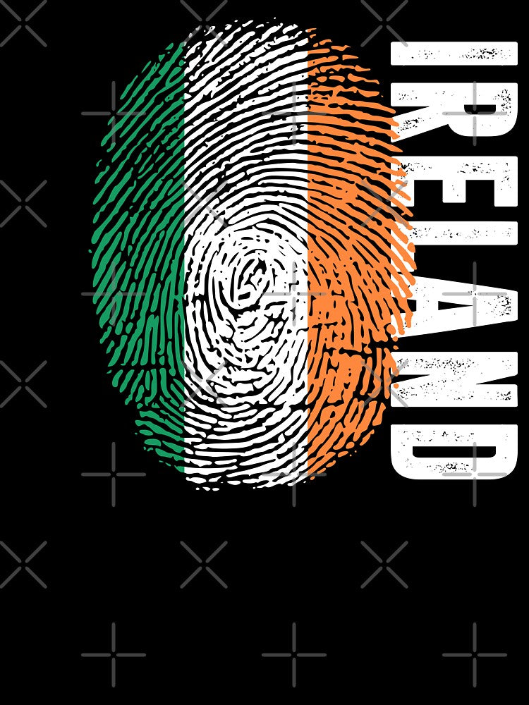 Ireland Flag Fingerprint DNA Irish by PartyShirts1