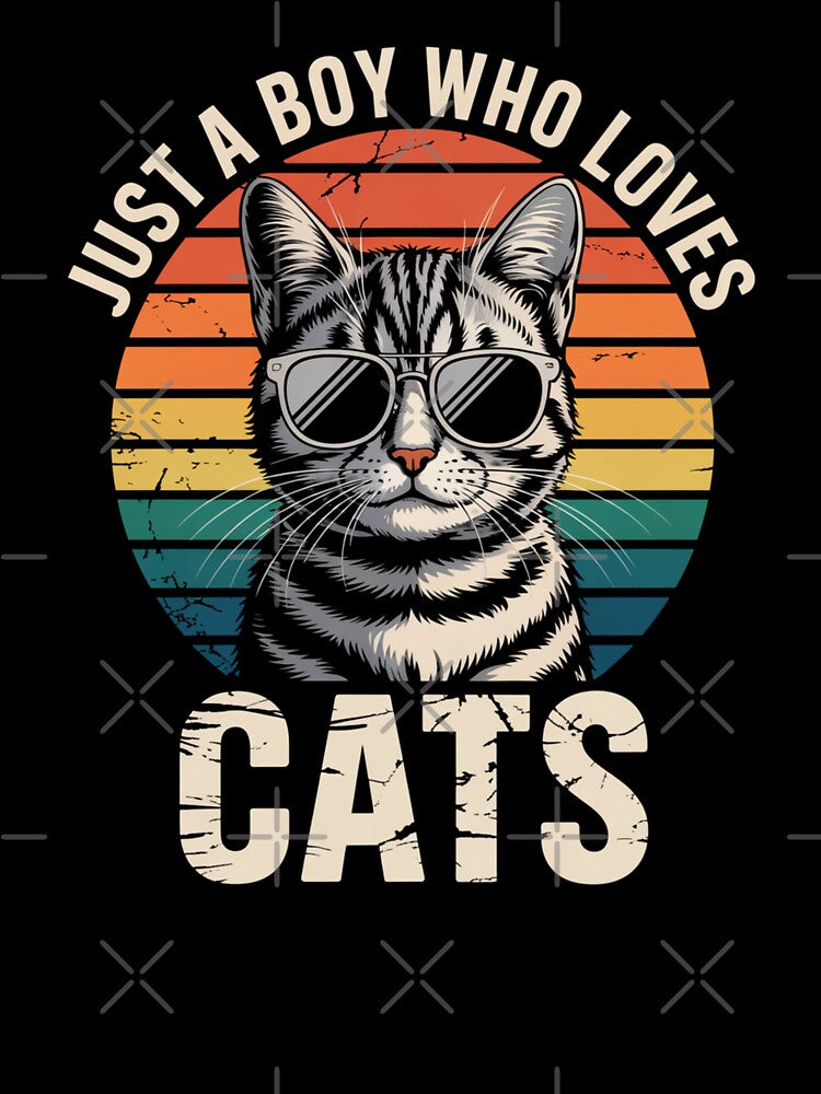 Just A Boy Who Loves Cats Cool Cat Design by Gogetgiggles T-Shirts, Hoodie, Sweatshirt | BlankRebels.com (Image 3)