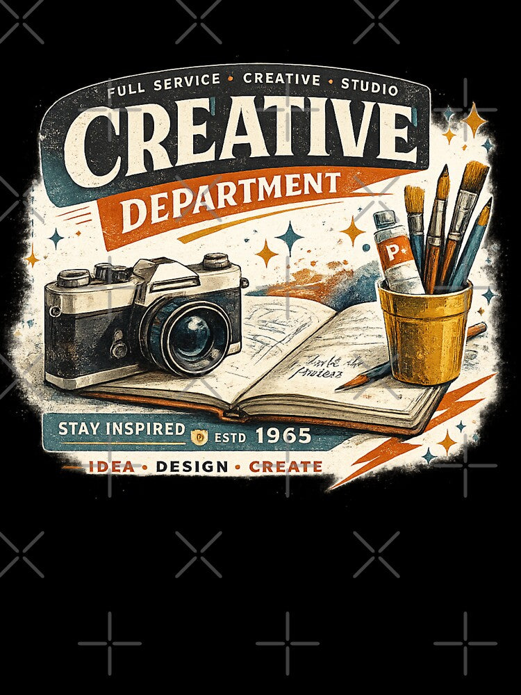 Stay Inspired – Vintage Creative Tools Illustration by Vals Crafts Creations Studio