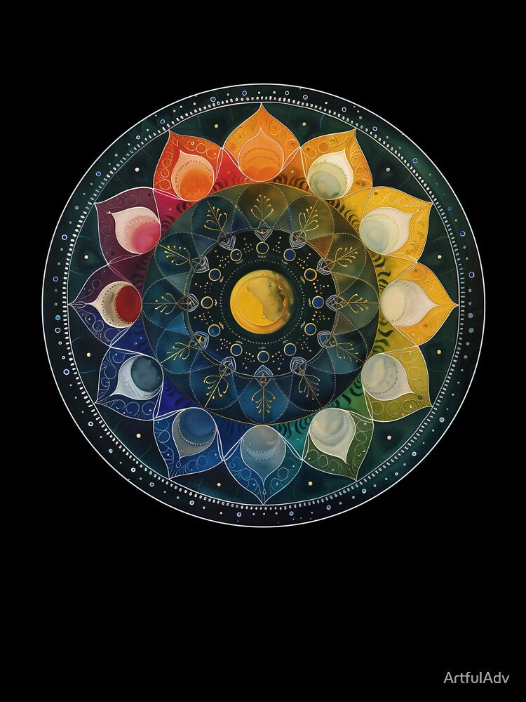 Lunar Cycles Mandala by ArtfulAdv T-Shirts, Hoodie, Sweatshirt | BlankRebels.com (Image 3)