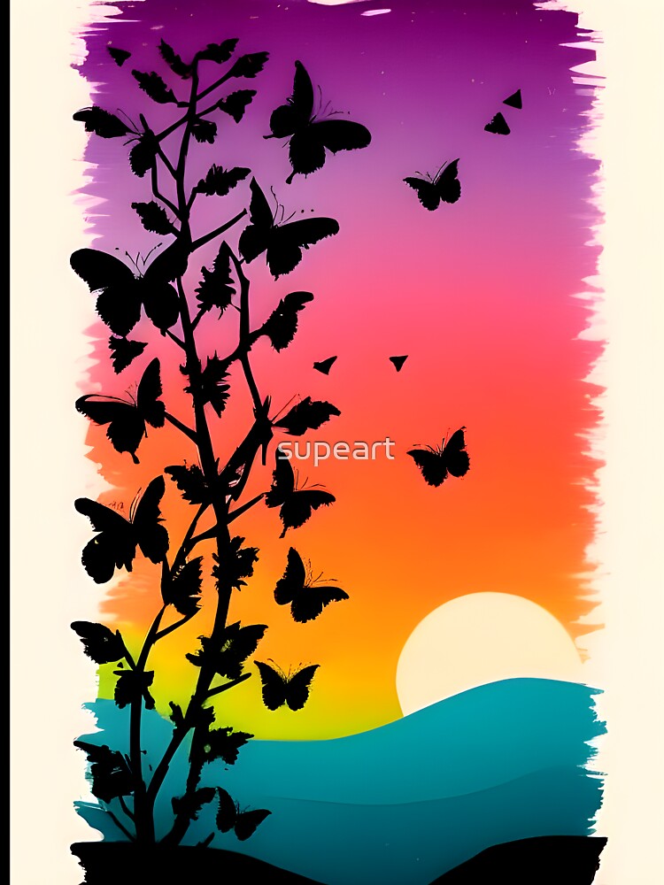 Add a Touch of Beauty to Your Life with Our Gorgeous Minimalist Butterfly Art Prints by supeart T-Shirts,... (Image 3)