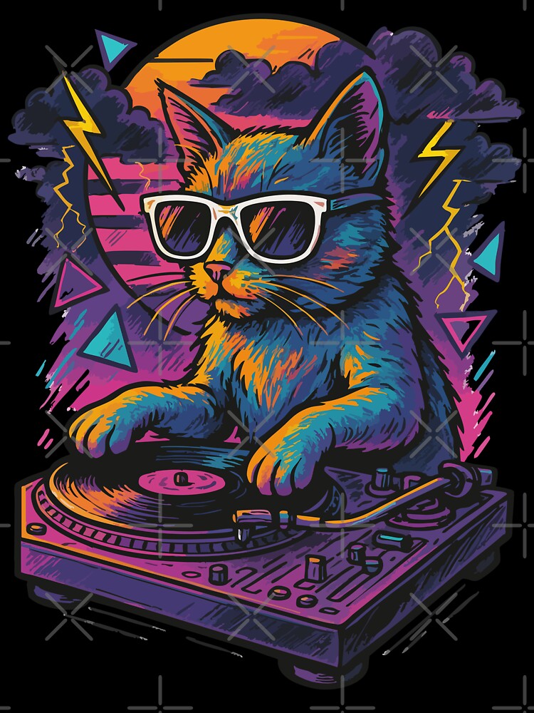 Cool Deejay House Cat Retro by TomFrontierArt T-Shirts, Hoodie, Sweatshirt | BlankRebels.com (Image 3)
