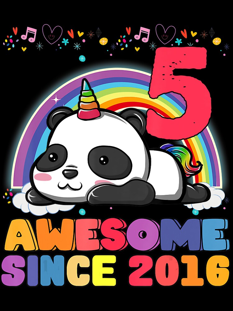 5Th Years Old 5Th Birthday Panda Unicorn Girl Party by TierBraydenn T-Shirts, Hoodie, Sweatshirt | BlankRebels.com (Image 3)