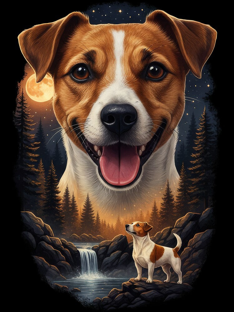 Vintage 90S Jack Russell Howling At The Moon by Stotee T-Shirts, Hoodie, Sweatshirt | BlankRebels.com (Image 3)