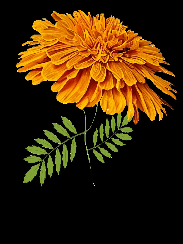 Digital ai botanical illustration of marigold by Gala-life1 T-Shirts, Hoodie, Sweatshirt | BlankRebels.com (Image 3)